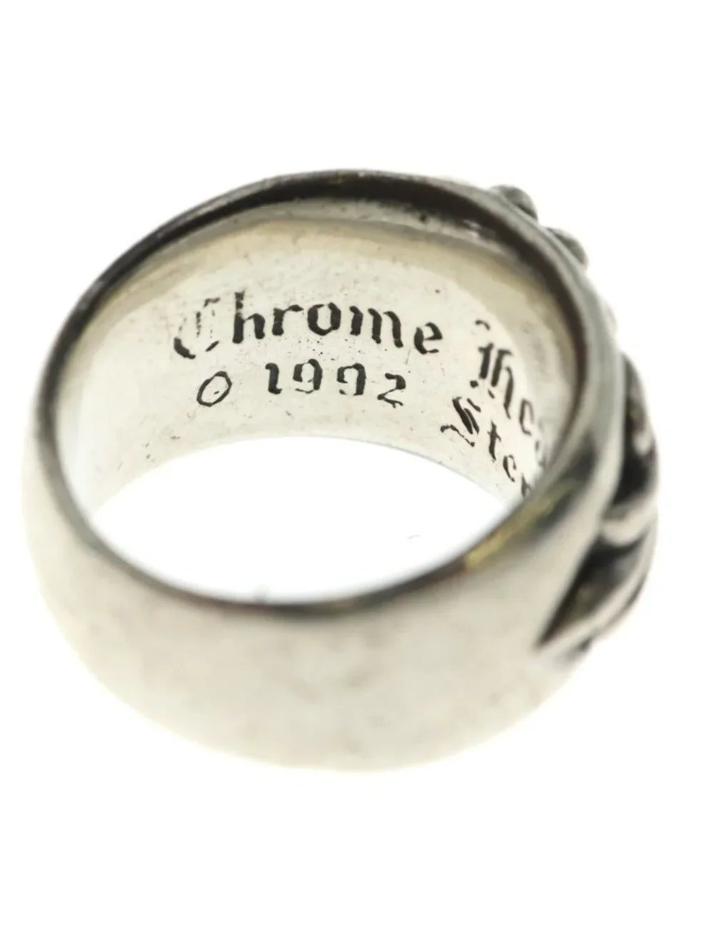 Chrome Hearts Flrl Floral Cross Ring Silver